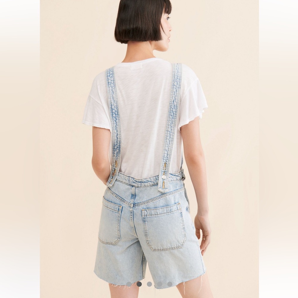 Free People We The Free  Floral Embroidered Short-Alls - Picture 2 of 10